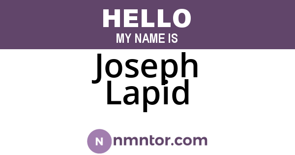 Joseph Lapid