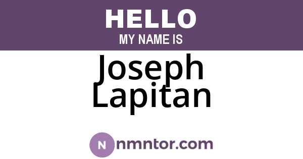 Joseph Lapitan