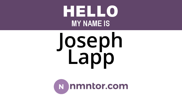 Joseph Lapp
