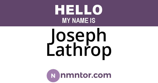 Joseph Lathrop