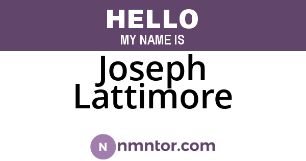 Joseph Lattimore