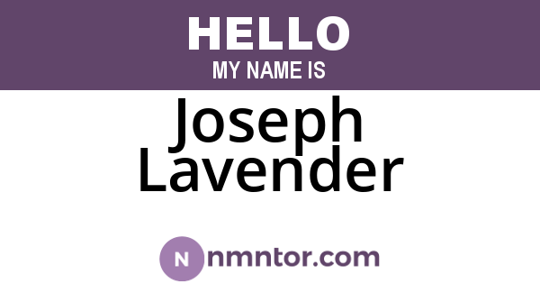 Joseph Lavender