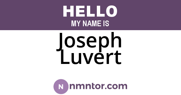Joseph Luvert