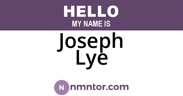 Joseph Lye