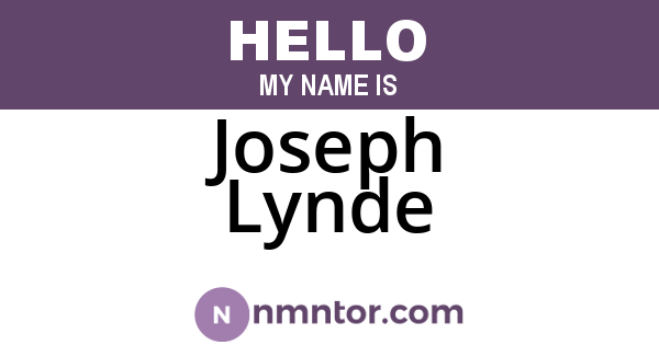 Joseph Lynde