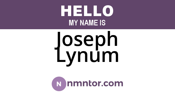 Joseph Lynum