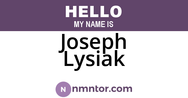 Joseph Lysiak
