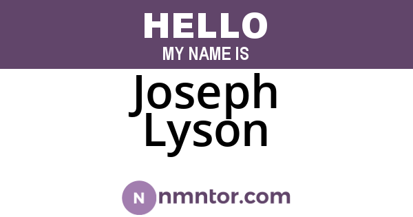 Joseph Lyson