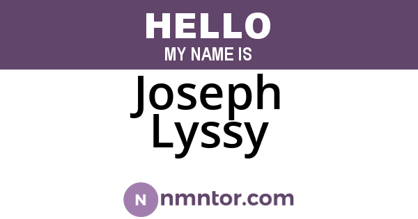 Joseph Lyssy