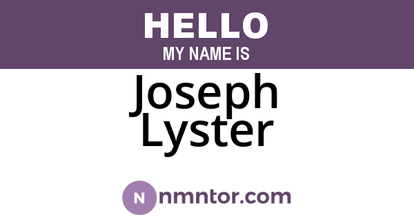 Joseph Lyster