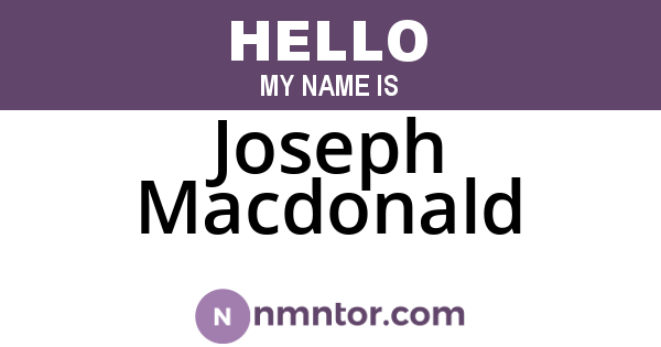 Joseph Macdonald