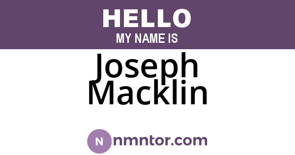 Joseph Macklin