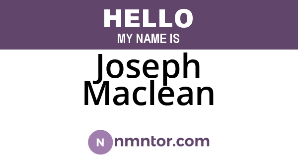 Joseph Maclean