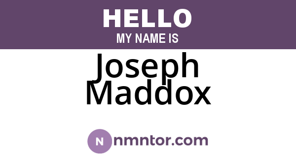 Joseph Maddox