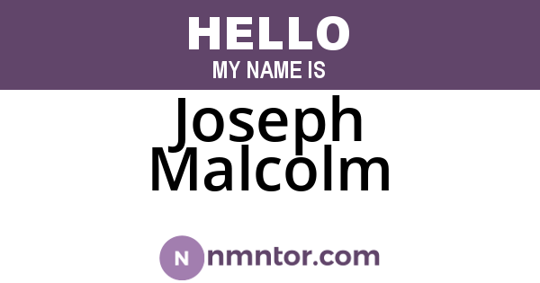 Joseph Malcolm