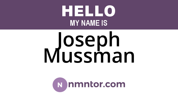 Joseph Mussman