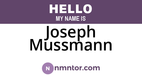 Joseph Mussmann