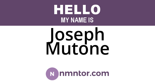 Joseph Mutone