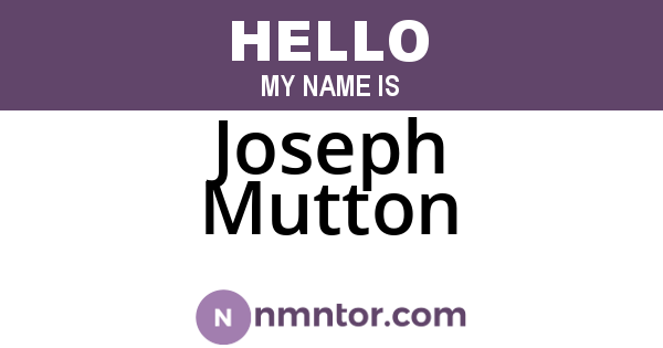 Joseph Mutton