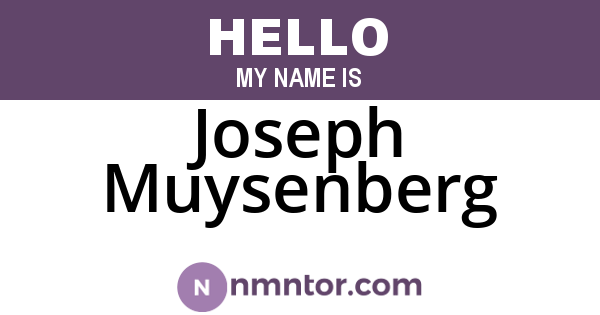 Joseph Muysenberg