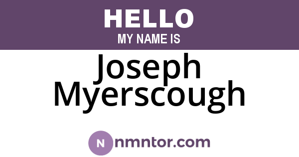 Joseph Myerscough