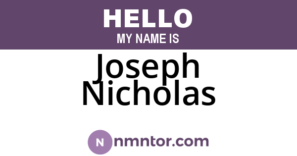 Joseph Nicholas