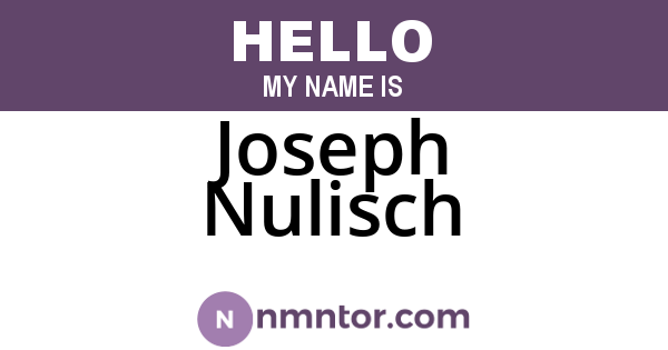 Joseph Nulisch