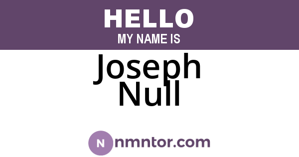 Joseph Null