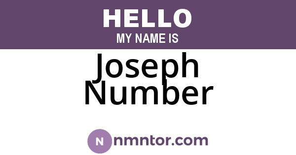 Joseph Number