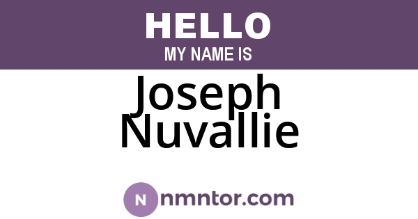 Joseph Nuvallie