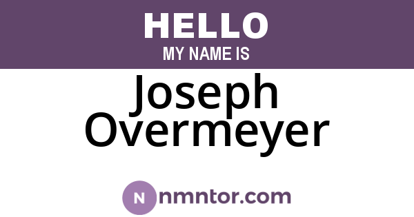 Joseph Overmeyer