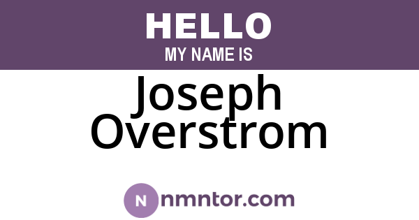 Joseph Overstrom