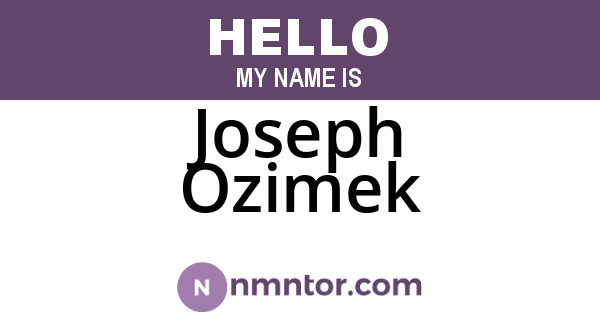 Joseph Ozimek