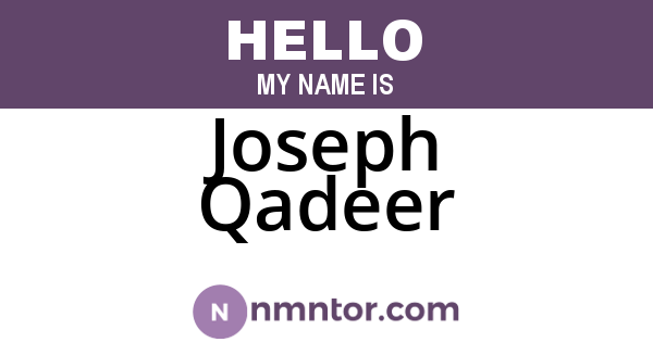 Joseph Qadeer