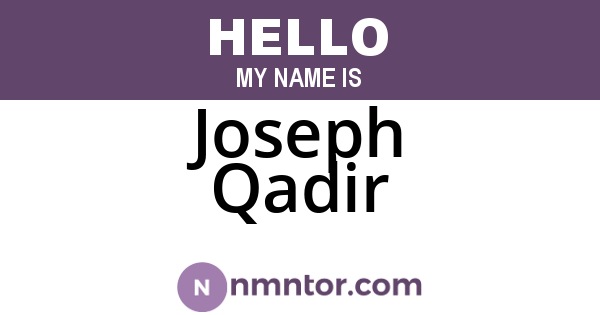 Joseph Qadir