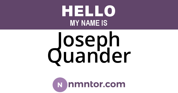 Joseph Quander