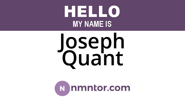 Joseph Quant