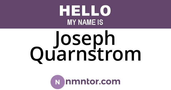 Joseph Quarnstrom