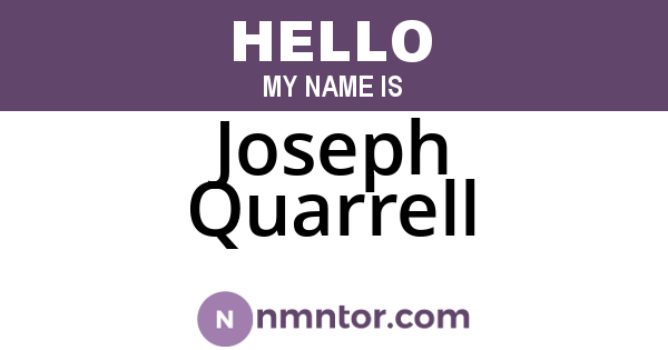 Joseph Quarrell
