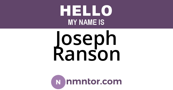Joseph Ranson
