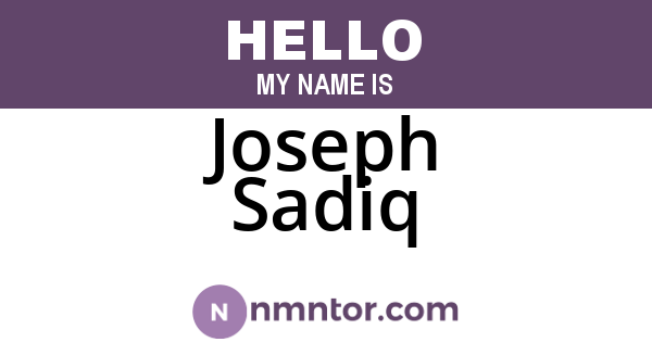 Joseph Sadiq