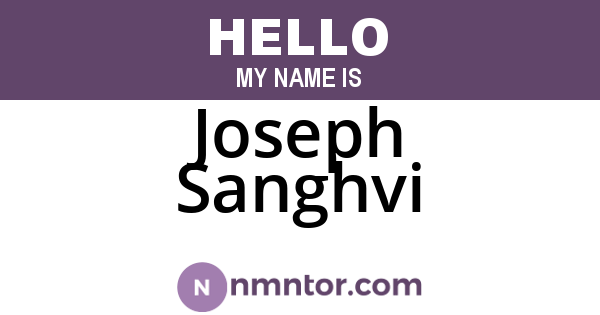Joseph Sanghvi
