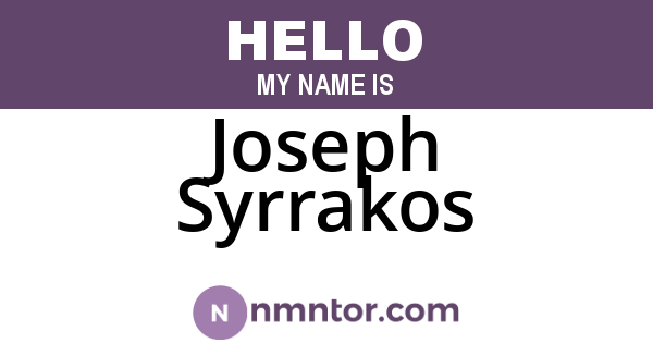 Joseph Syrrakos