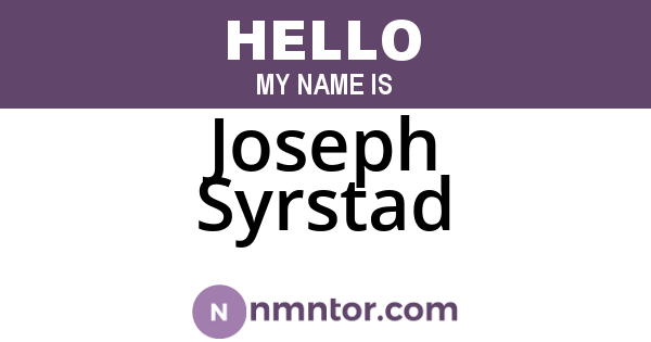 Joseph Syrstad