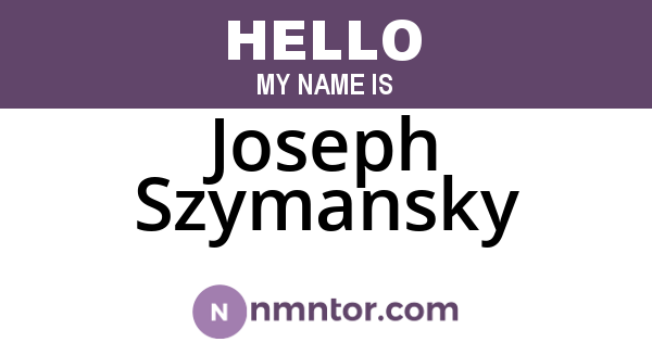 Joseph Szymansky
