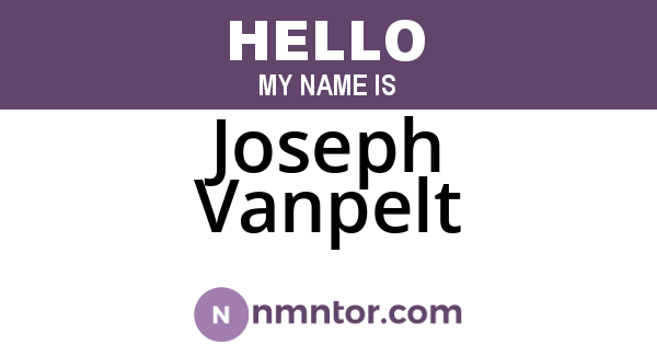 Joseph Vanpelt