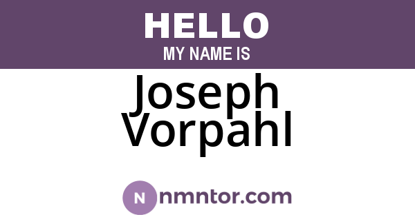Joseph Vorpahl