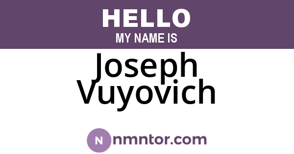 Joseph Vuyovich
