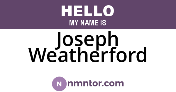 Joseph Weatherford