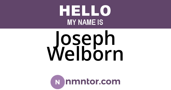 Joseph Welborn